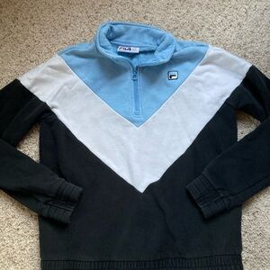 Fila Women's Color Block Sweatshirt - Black, White, Light Blue